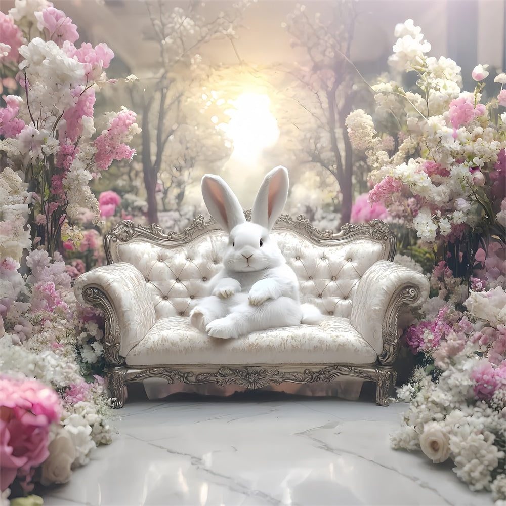 Easter Photo Backdrop Tranquil Spring Garden Rabbit Backdrop UK CSH2-33