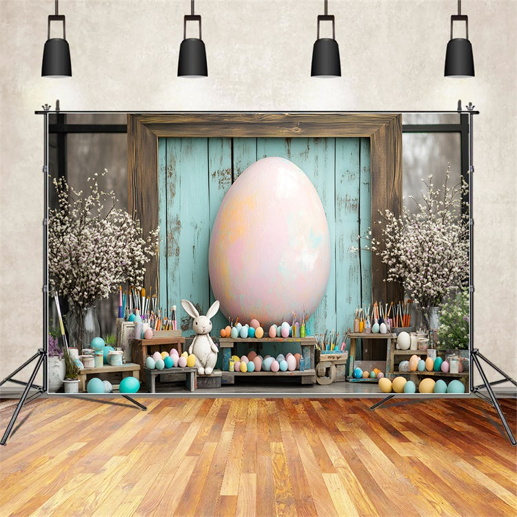 Photography Backdrop Easter Painted Eggs Art Corner Backdrop UK CSH2-34