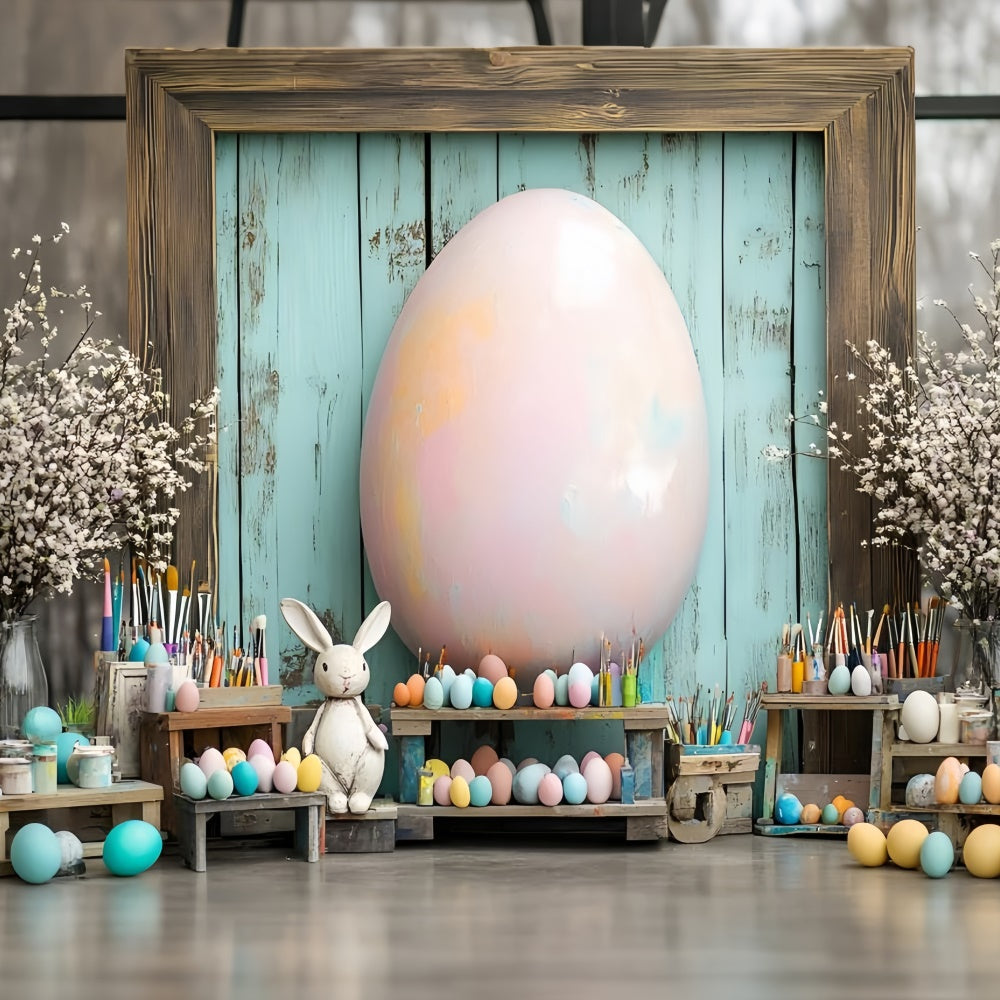 Photography Backdrop Easter Painted Eggs Art Corner Backdrop UK CSH2-34