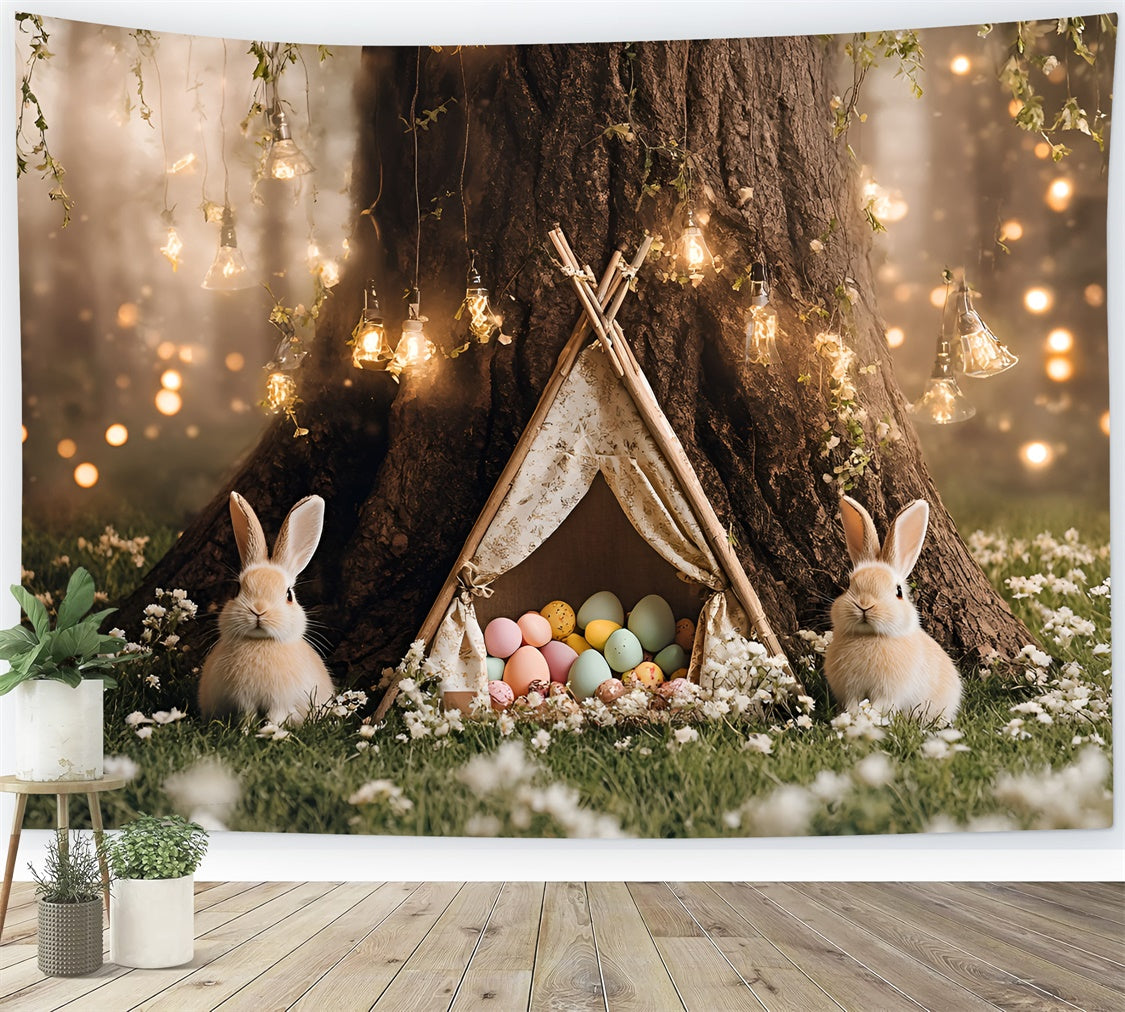 Easter Backdrops Ideas Magical Bunny Cozy Tent Backdrop UK CSH2-35