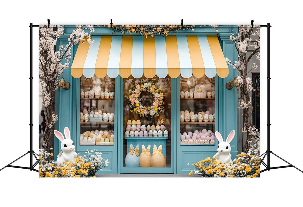 Easter Backdrop Cute Bunny Shopfront Pastel Egg Backdrop UK CSH2-36