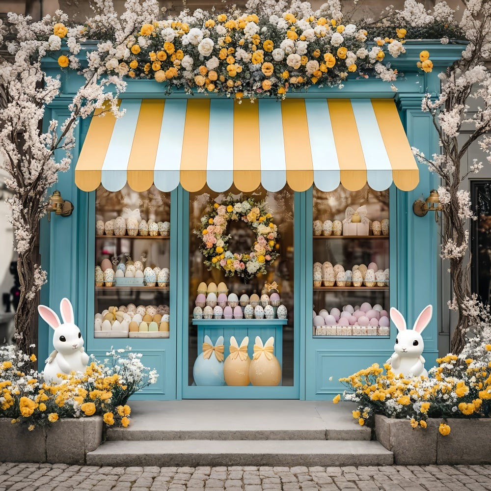 Easter Backdrop Cute Bunny Shopfront Pastel Egg Backdrop UK CSH2-36