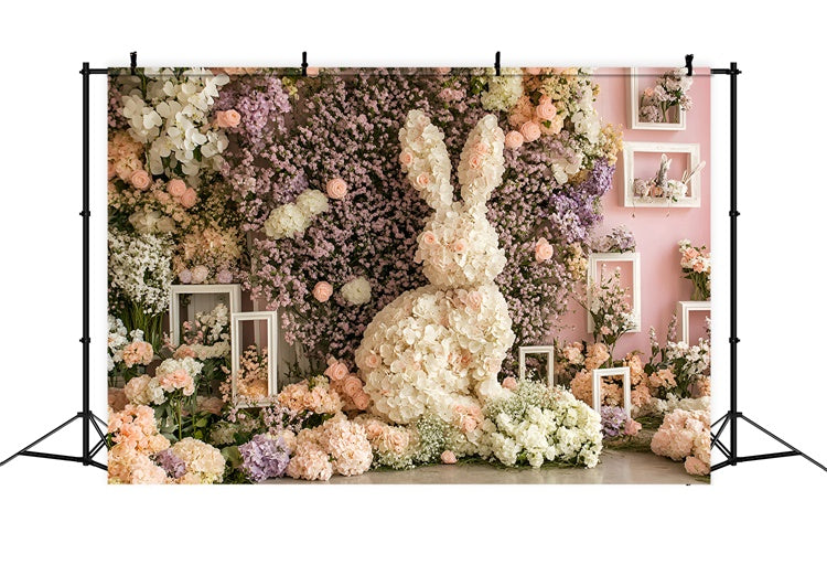 Easter Photography Backdrops Spring Garden Flower Bunny Backdrop UK CSH2-38