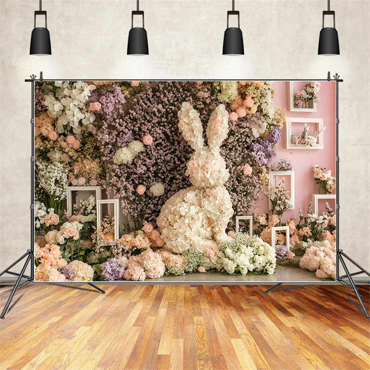 Easter Photography Backdrops Spring Garden Flower Bunny Backdrop UK CSH2-38