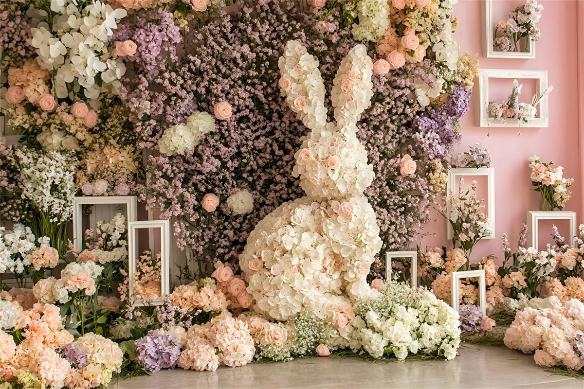 Easter Photography Backdrops Spring Garden Flower Bunny Backdrop UK CSH2-38