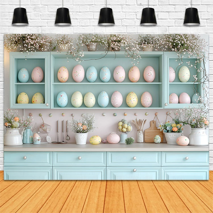 Easter Backdrops Ideas Vibrant Flower Painted Eggs Backdrop UK CSH2-41