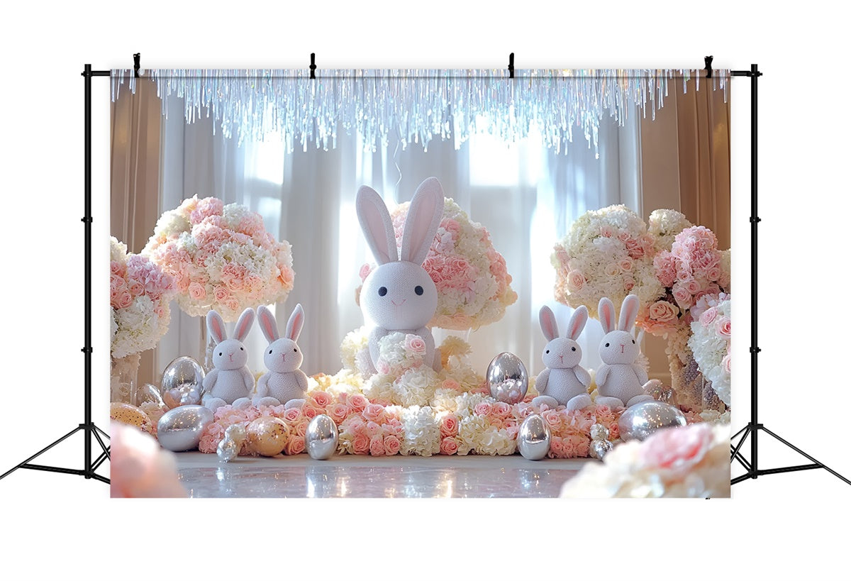 Easter Photo Backdrop Adorable Bunny Display Flower Backdrop UK CSH2-43