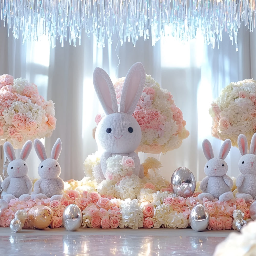 Easter Photo Backdrop Adorable Bunny Display Flower Backdrop UK CSH2-43