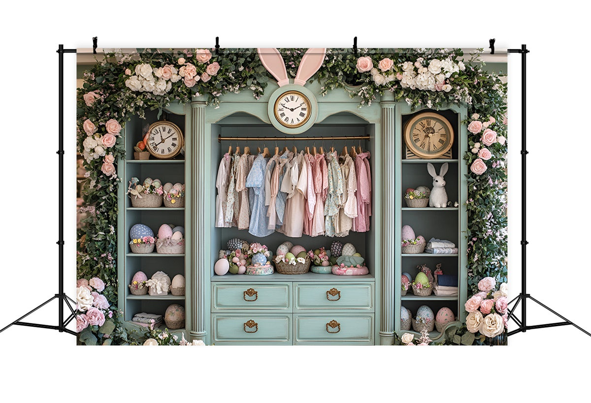 Easter Backdrops Ideas Vintage Bunny Wardrobe Display Backdrop UK CSH2-44