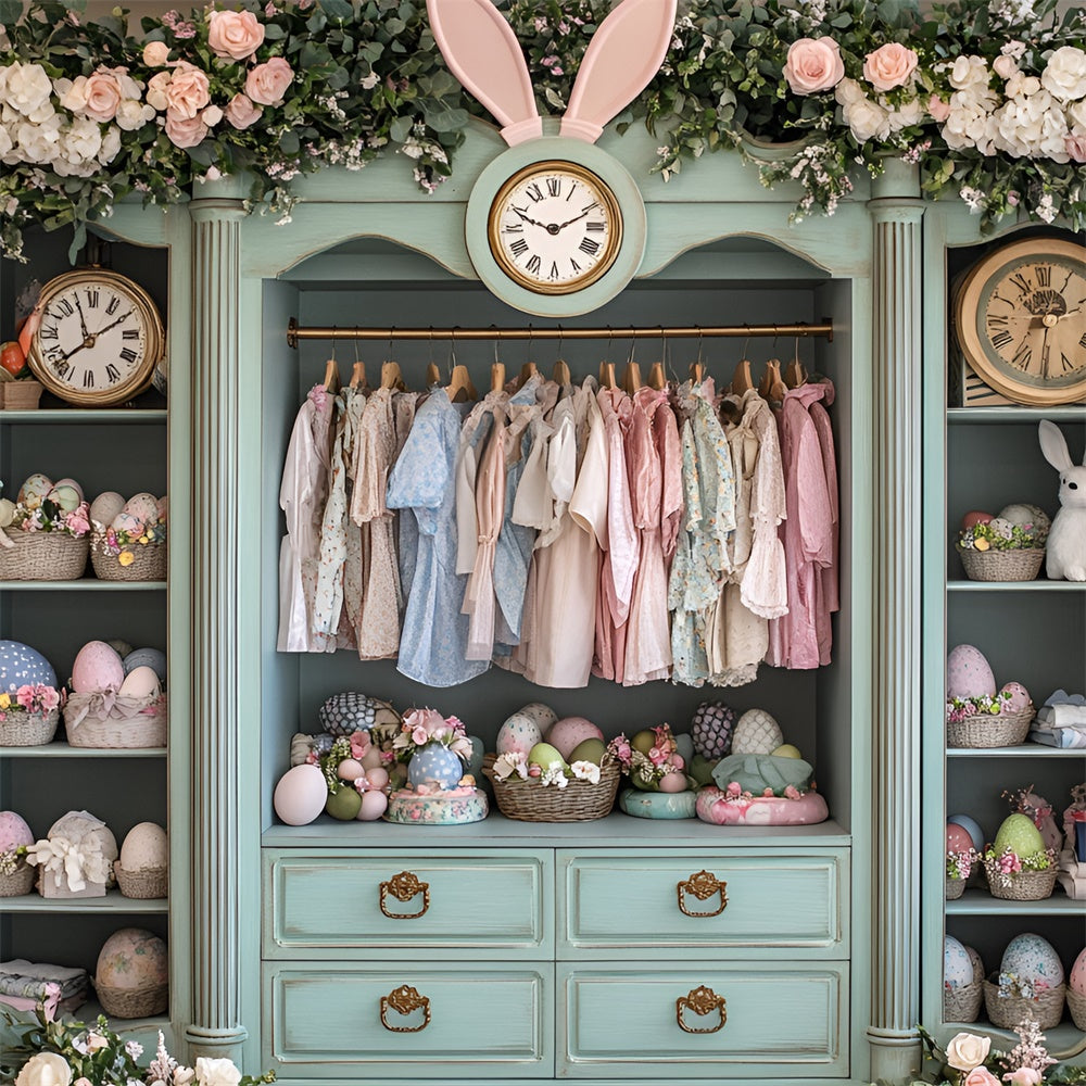 Easter Backdrops Ideas Vintage Bunny Wardrobe Display Backdrop UK CSH2-44