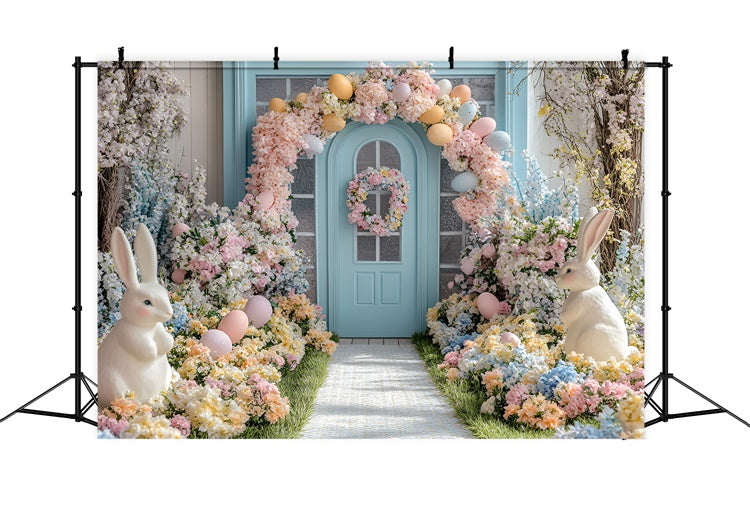 Easter Backdrops For Photography Spring Blossom Gateway Eggs Backdrop UK CSH2-46