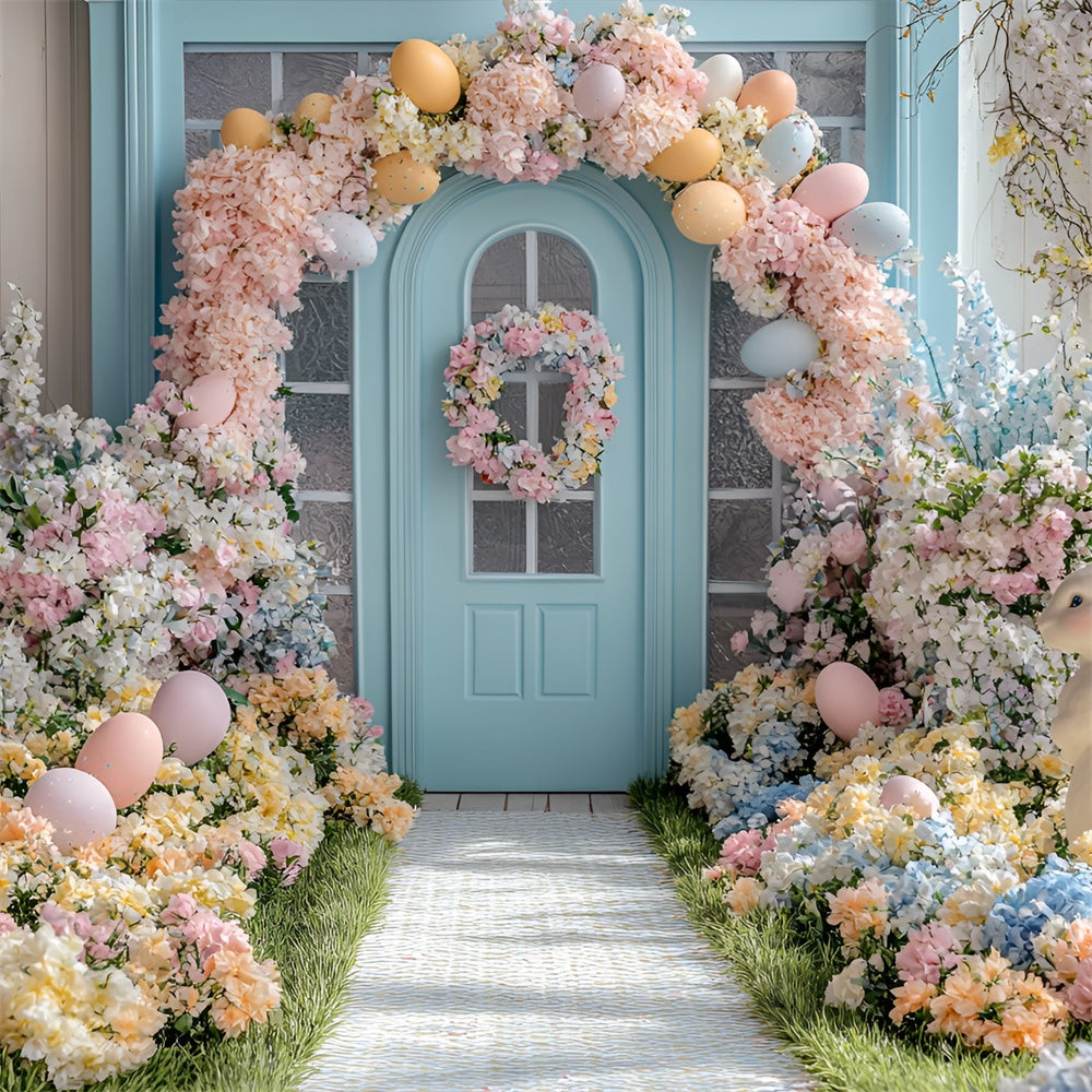 Easter Backdrops For Photography Spring Blossom Gateway Eggs Backdrop UK CSH2-46