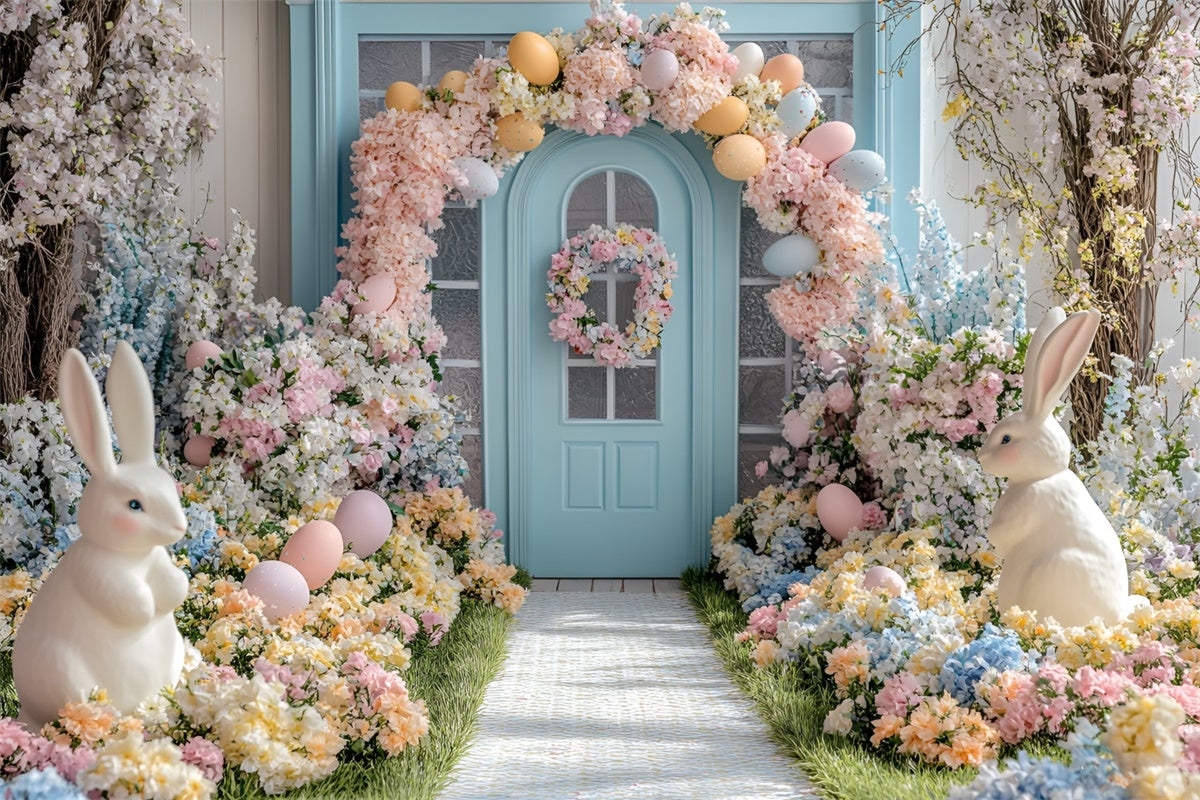 Easter Backdrops For Photography Spring Blossom Gateway Eggs Backdrop UK CSH2-46