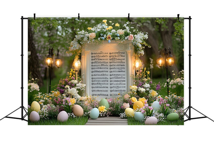 Easter Picture Backdrops Garden Music Score Blossoms Backdrop UK CSH2-47