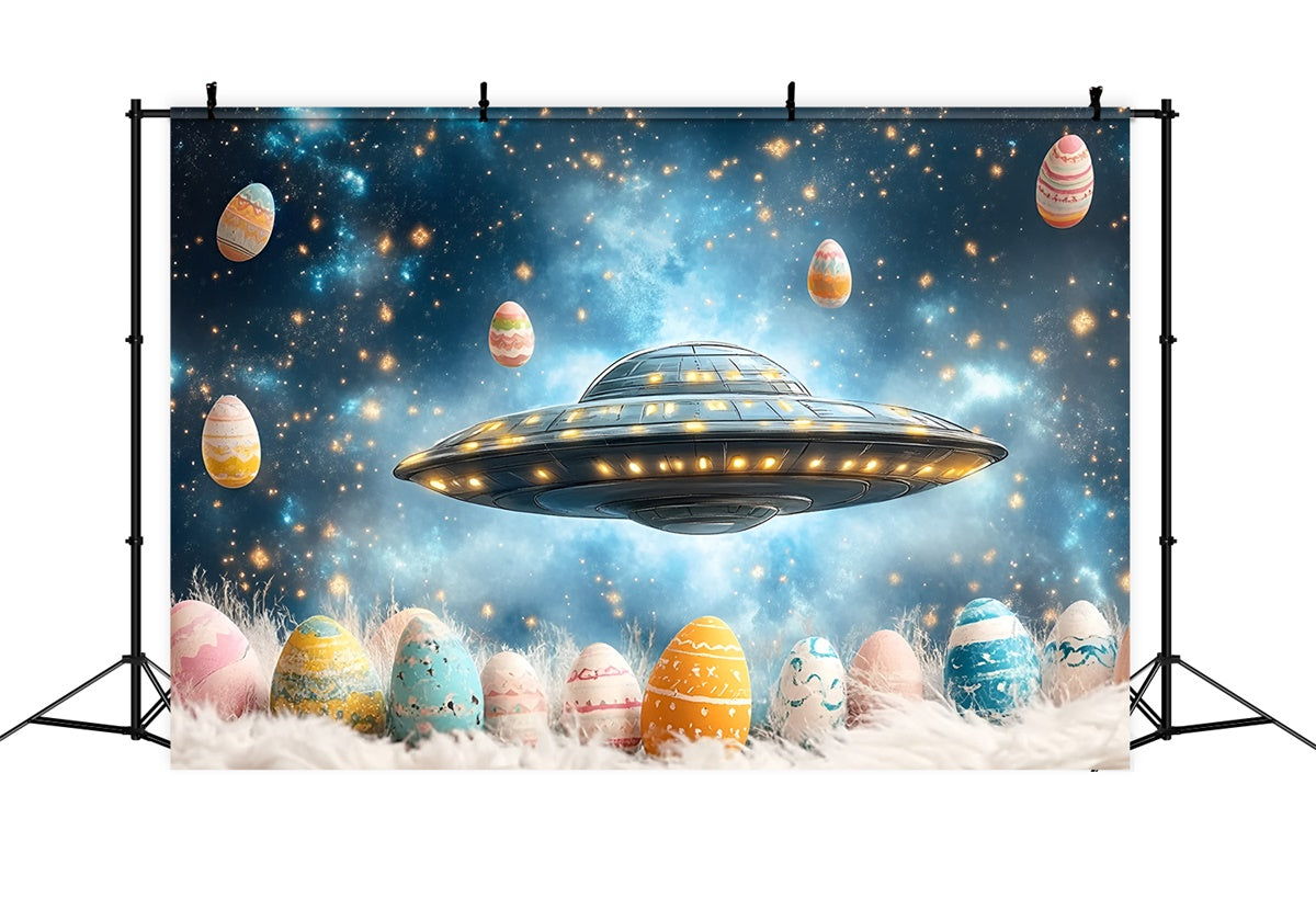 Easter Photo Backdrop Space Adventure Egg Collection Backdrop UK CSH2-48