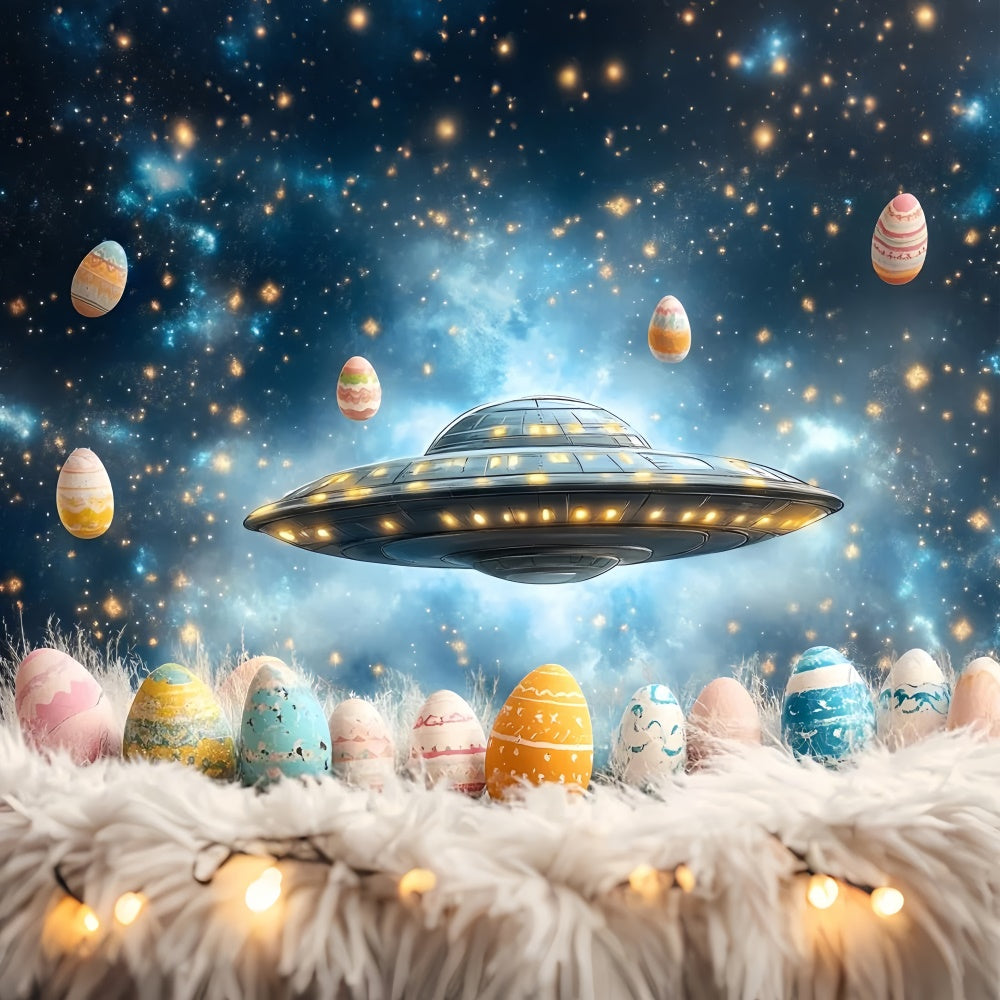 Easter Photo Backdrop Space Adventure Egg Collection Backdrop UK CSH2-48