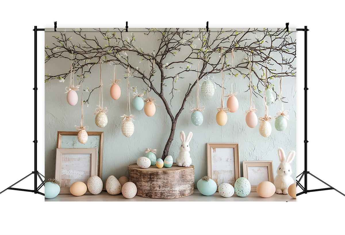 Easter Backdrops Photography Spring Bunny Egg Tree Backdrop UK CSH2-51