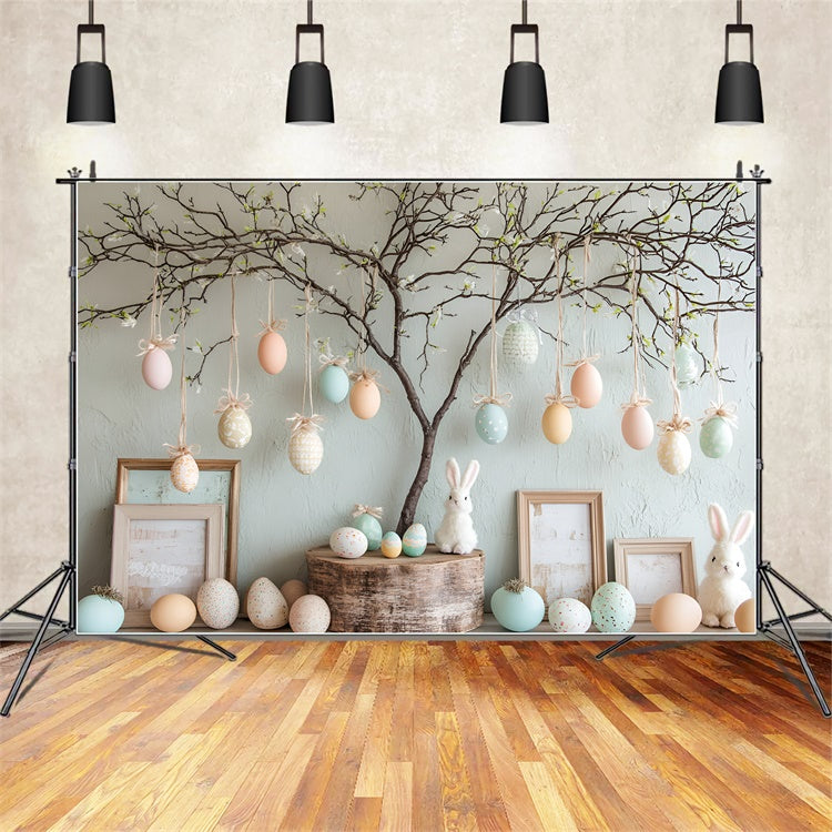 Easter Backdrops Photography Spring Bunny Egg Tree Backdrop UK CSH2-51