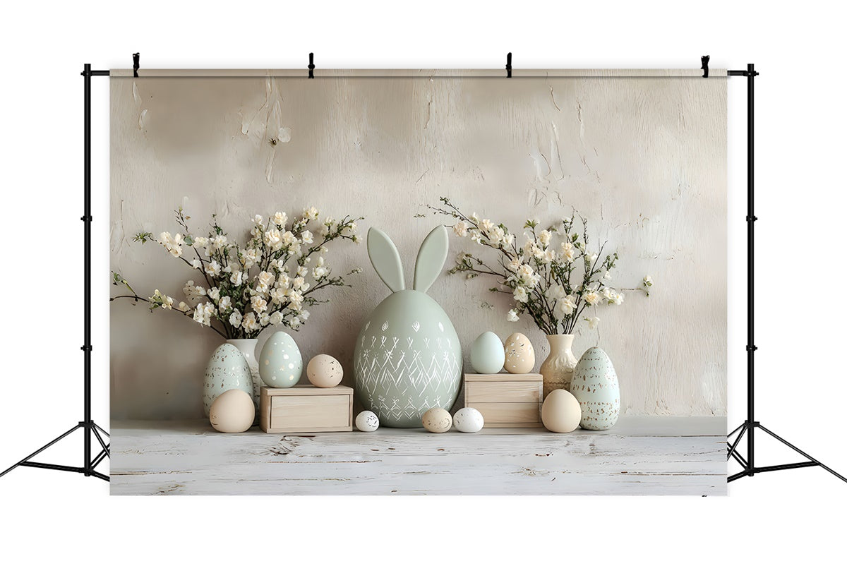 Easter Photo Backdrop Elegant Floral Egg Decorations Backdrop UK CSH2-52