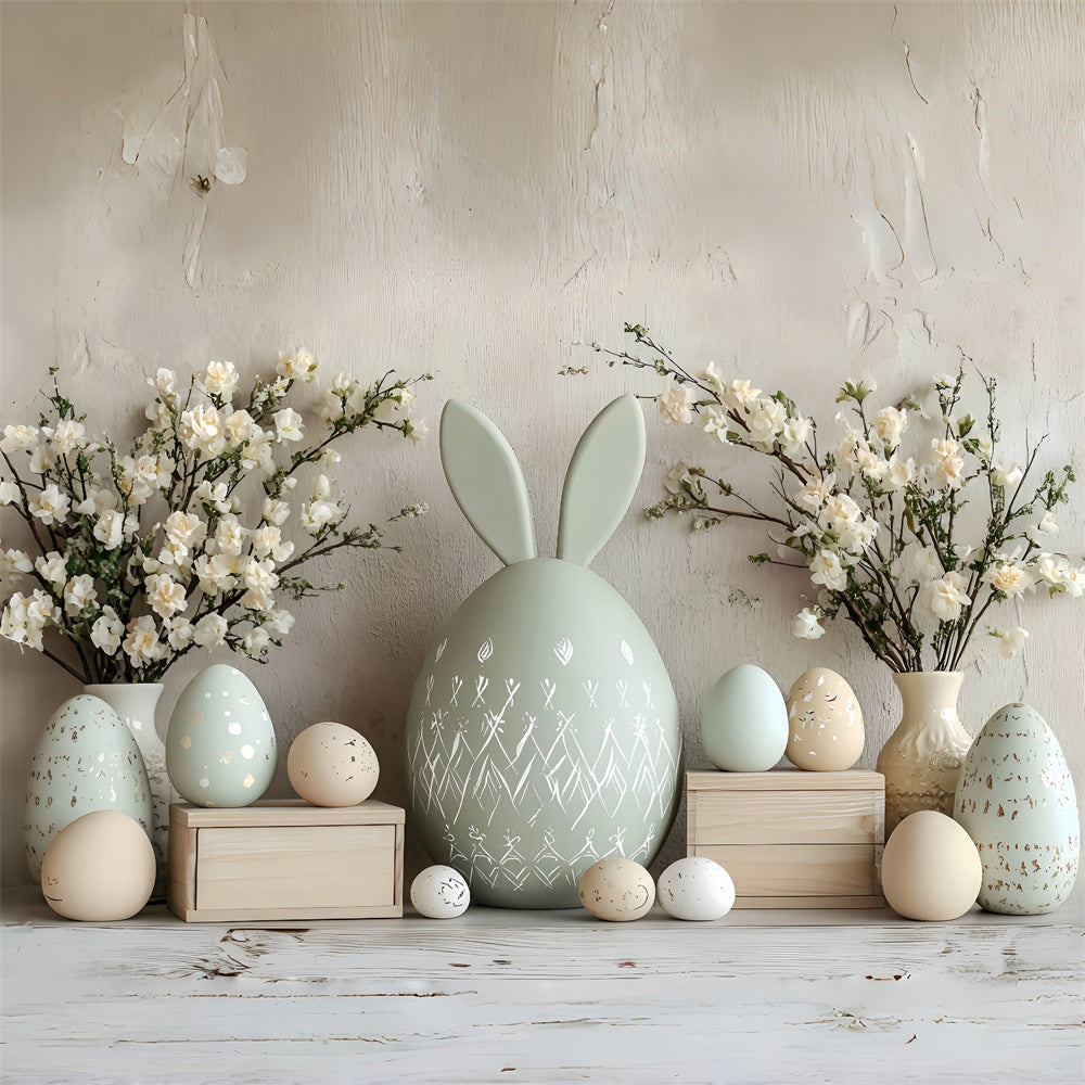 Easter Photo Backdrop Elegant Floral Egg Decorations Backdrop UK CSH2-52