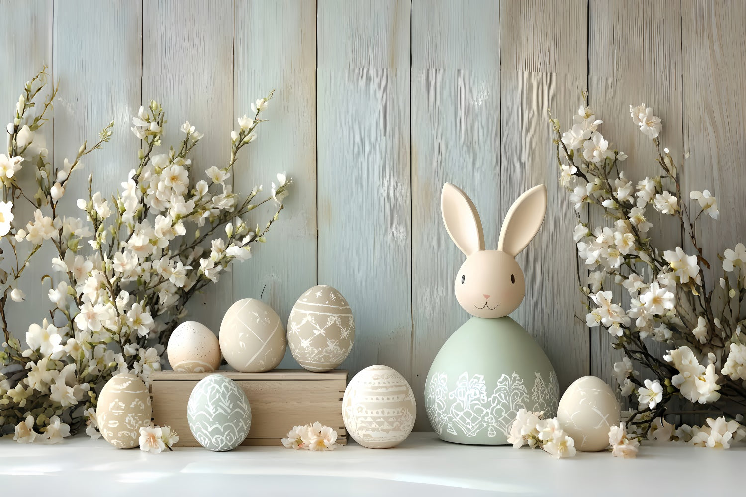 Photo Backdrops Easter Elegant Bunny Festive Eggs Backdrop UK CSH2-53