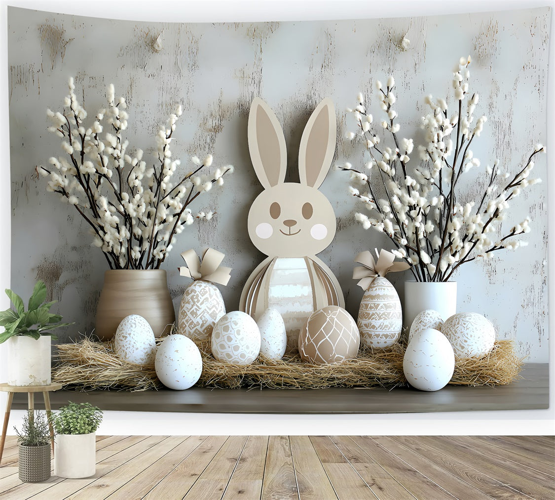 Easter Backdrops Whimsical Bunny Colorful Eggs Backdrop UK CSH2-54