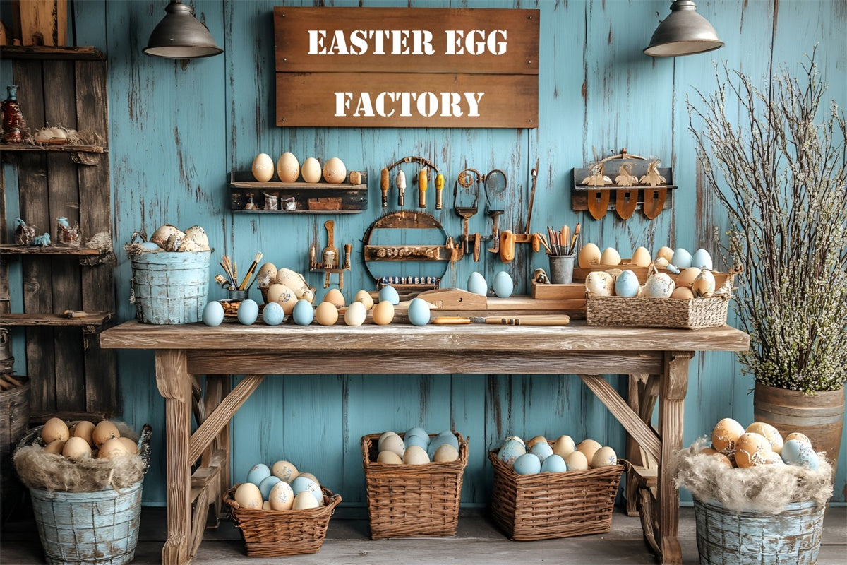 Easter Photo Backdrop Creative Easter Egg Factory Backdrop UK CSH2-55