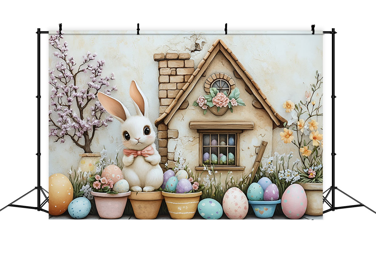 Photo Backdrops Easter Floral Bunny Garden Egg Backdrop UK CSH2-6