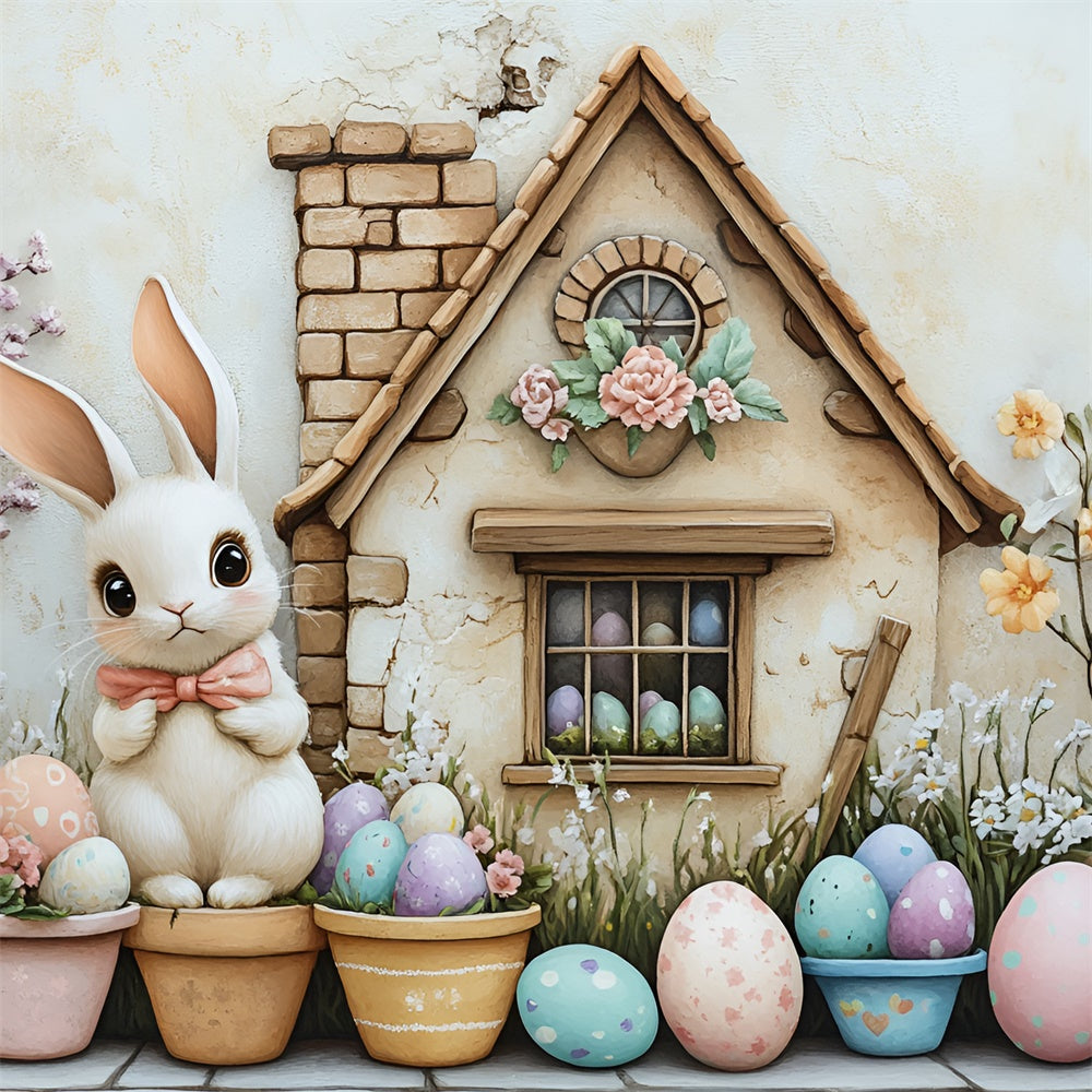 Photo Backdrops Easter Floral Bunny Garden Egg Backdrop UK CSH2-6