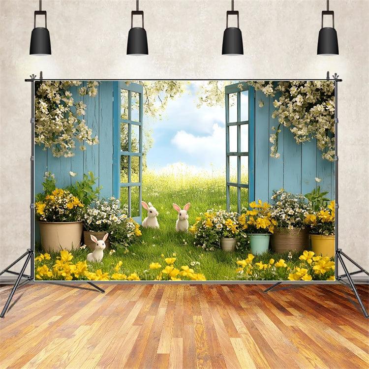 Easter Backdrop Photography Spring Bunny Sunny Meadow Backdrop UK CSH2-64