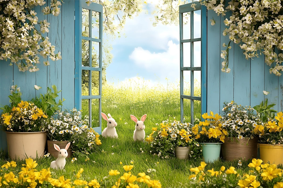 Easter Backdrop Photography Spring Bunny Sunny Meadow Backdrop UK CSH2-64