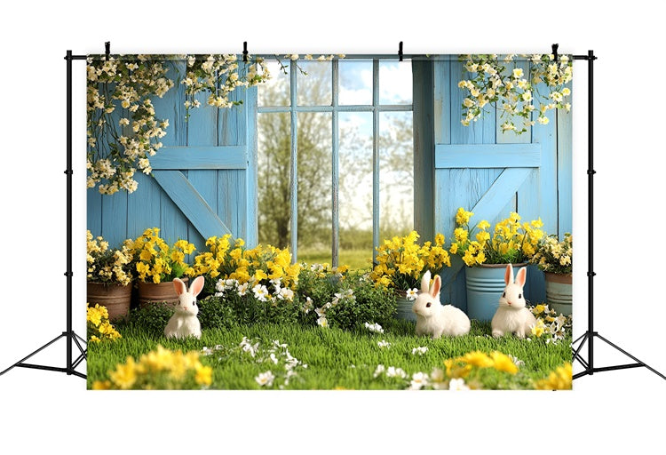 Photography Easter Backdrop Golden Bloom Bunny Meadow Backdrop UK CSH2-65