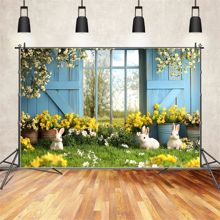 Photography Easter Backdrop Golden Bloom Bunny Meadow Backdrop UK CSH2-65