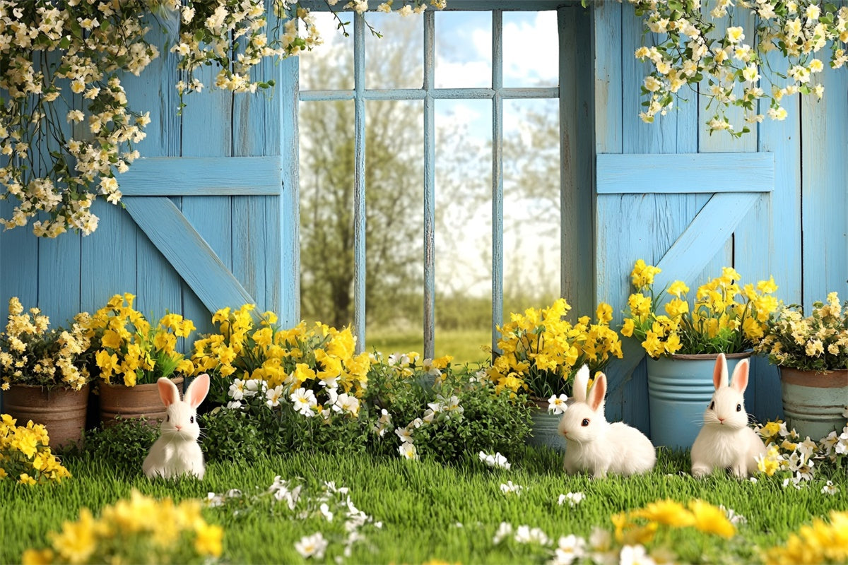 Photography Easter Backdrop Golden Bloom Bunny Meadow Backdrop UK CSH2-65