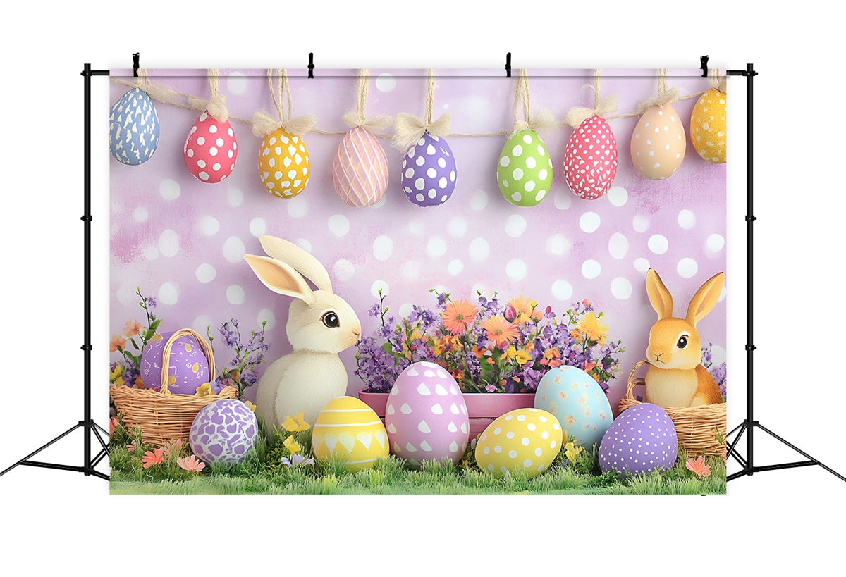 Photography Easter Backdrop Fun Bunny Colorful Eggs Backdrop UK CSH2-7