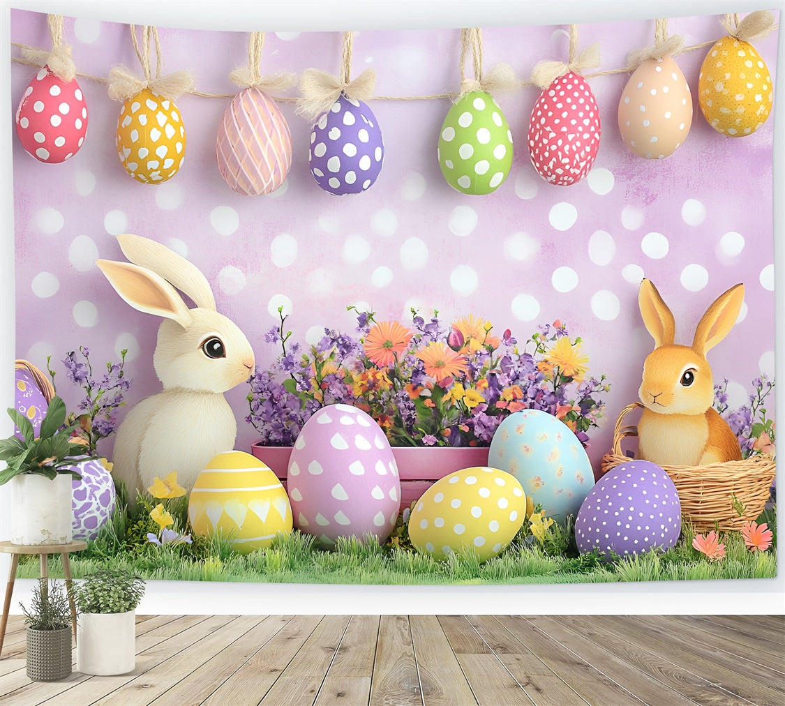 Photography Easter Backdrop Fun Bunny Colorful Eggs Backdrop UK CSH2-7