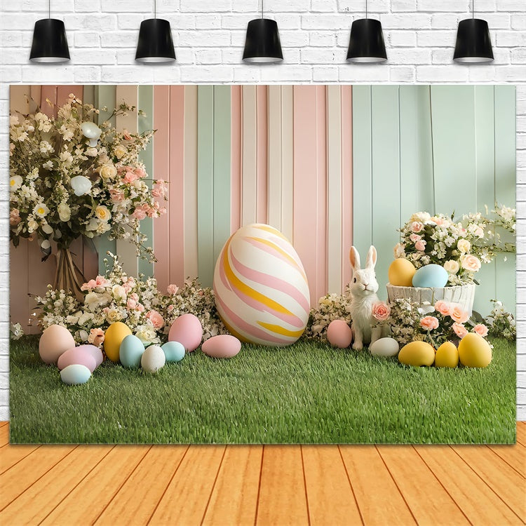 Easter Photo Backdrop Pastel Bunny Egg Celebration Backdrop UK CSH2-71