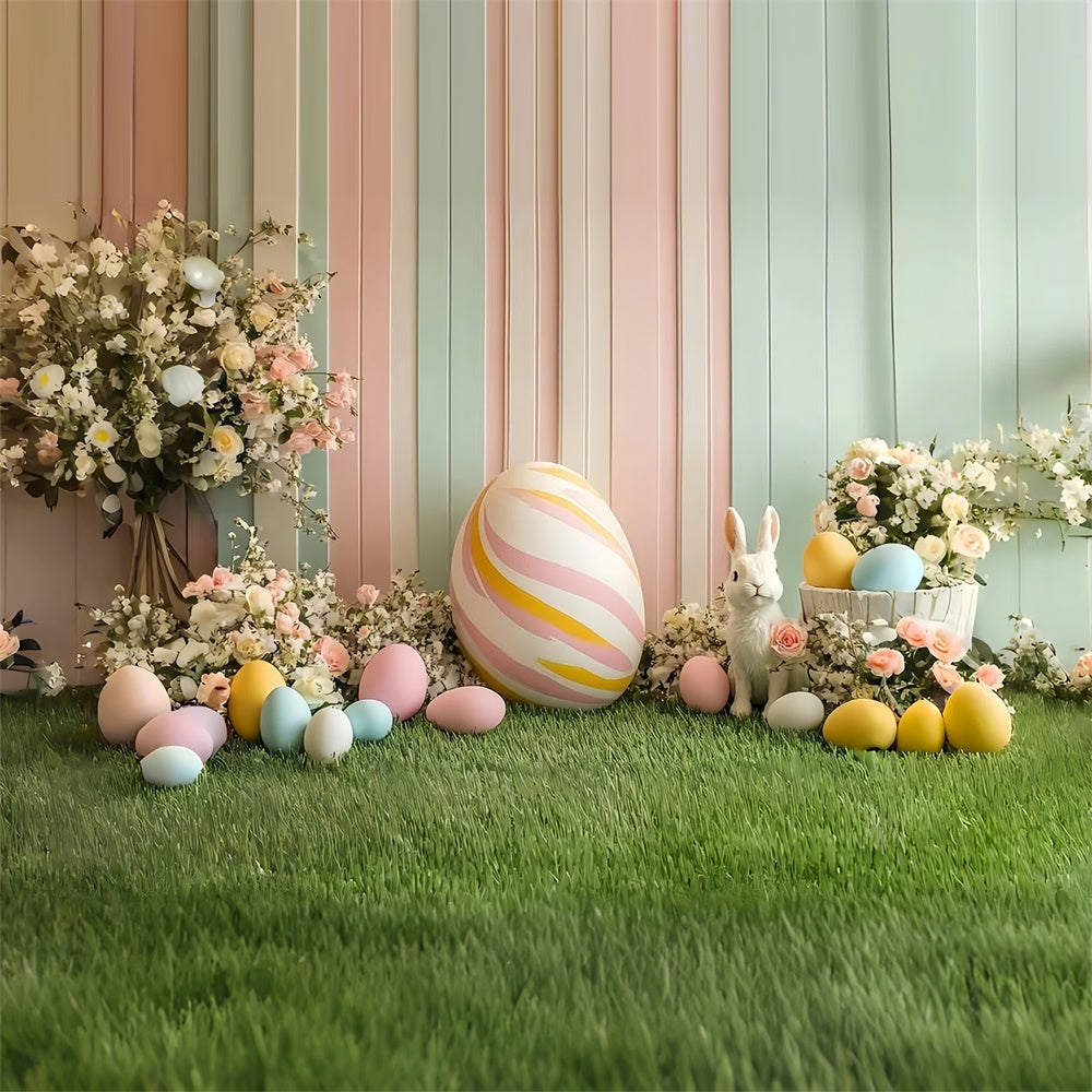 Easter Photo Backdrop Pastel Bunny Egg Celebration Backdrop UK CSH2-71