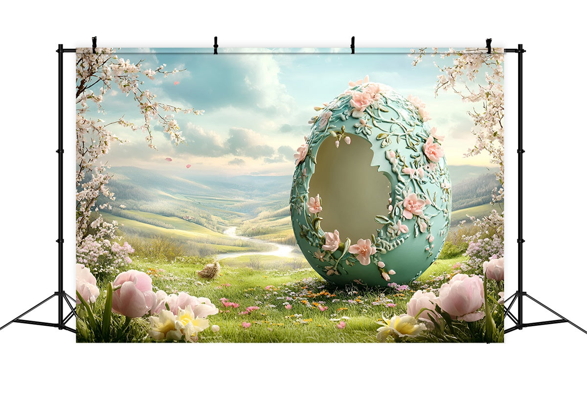 Easter Backdrops Photography Fantasy Carved Egg Bloom Backdrop UK CSH2-75