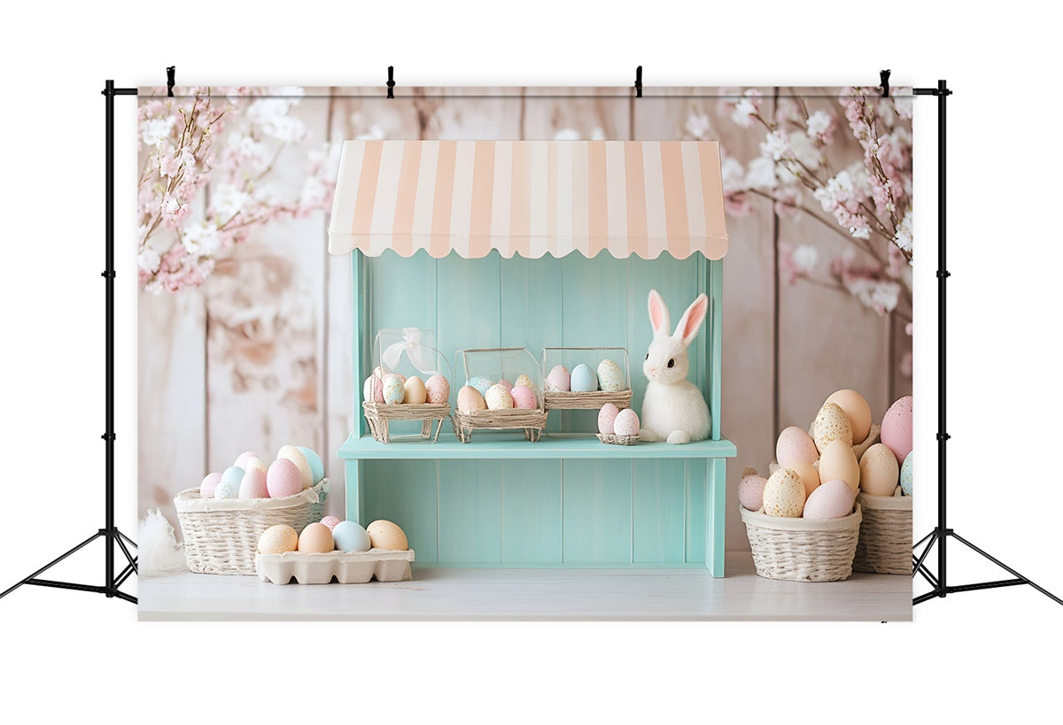 Easter Backdrops For Photography Floral Bunny Egg Shop Backdrop UK CSH2-76