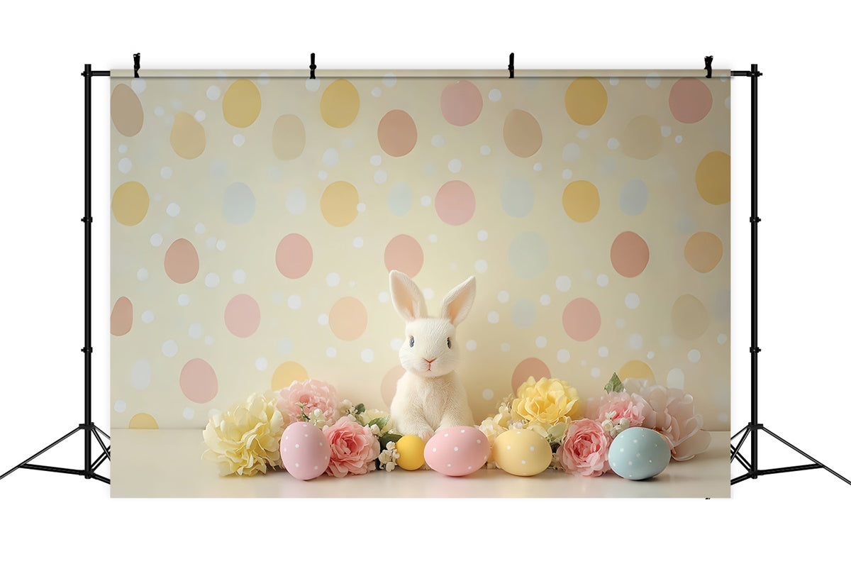 Easter Backdrops For Photography Pastel Bunny Polka Dot Backdrop UK CSH2-78