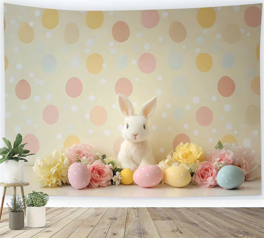 Easter Backdrops For Photography Pastel Bunny Polka Dot Backdrop UK CSH2-78