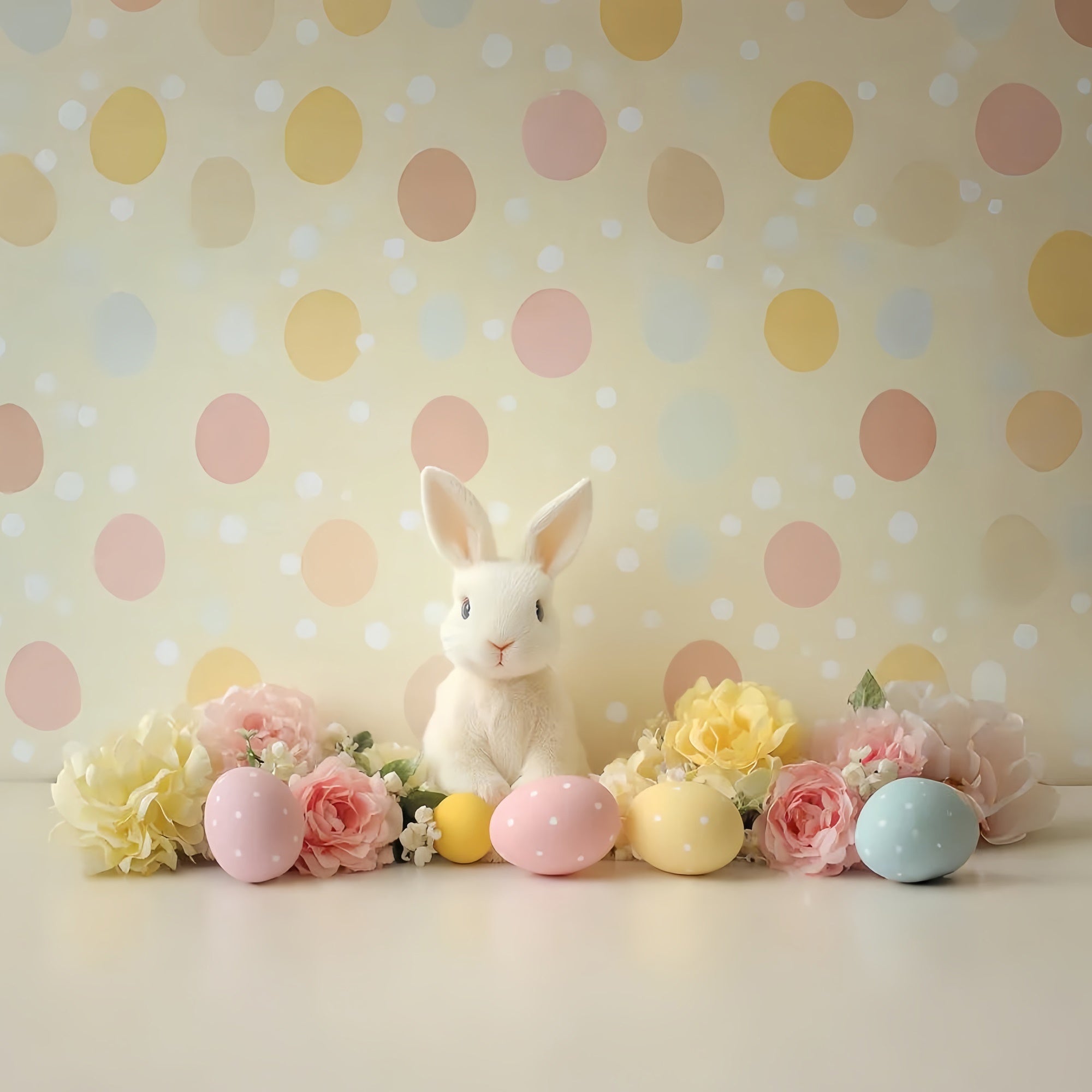 Easter Backdrops For Photography Pastel Bunny Polka Dot Backdrop UK CSH2-78