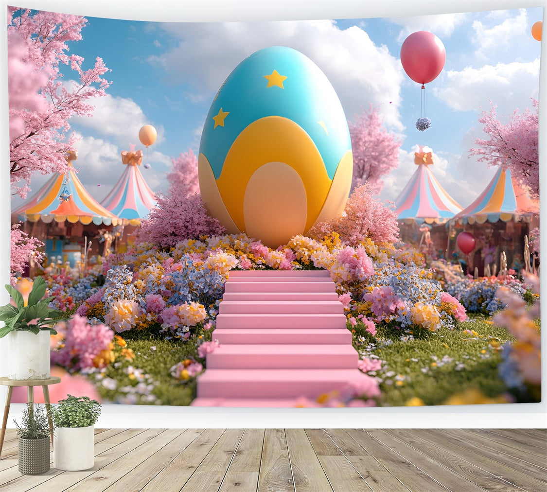 Easter Backdrop Ideas Whimsical Spring Egg Carnival Backdrop UK CSH2-80