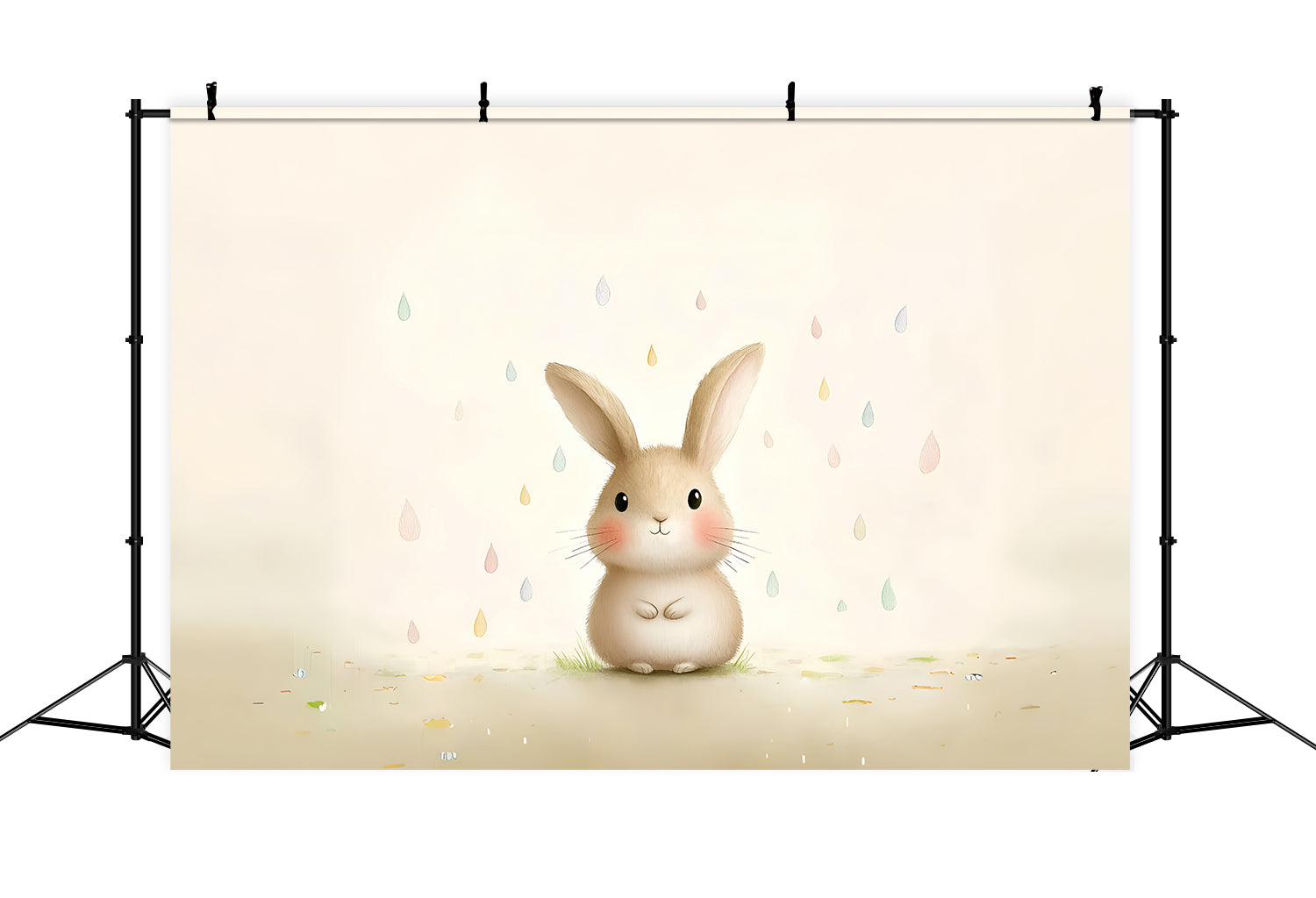 Easter Backdrops For Photography Sweet Bunny Raindrops Backdrop UK CSH2-84