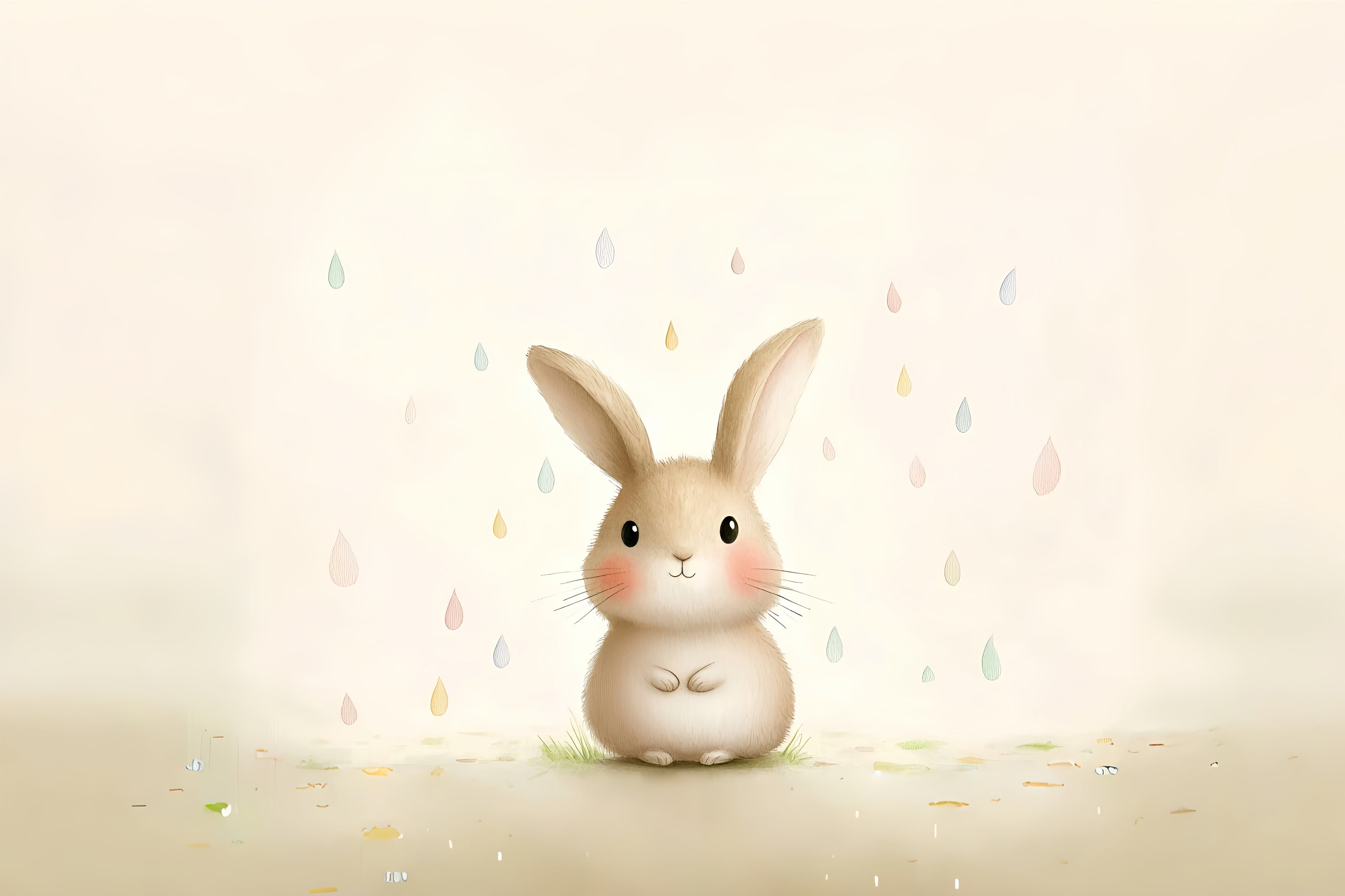 Easter Backdrops For Photography Sweet Bunny Raindrops Backdrop UK CSH2-84