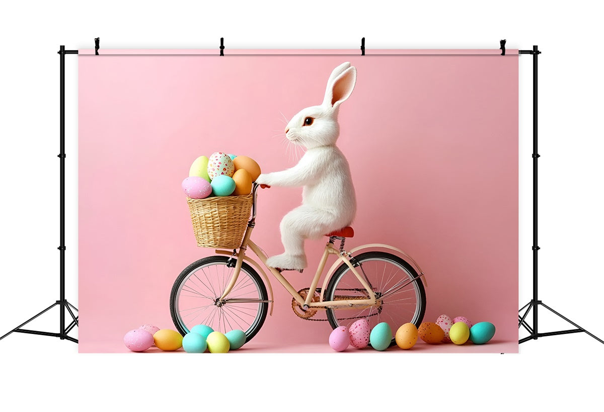 Easter Photo Backdrop Adorable Bunny Bicycle Ride Backdrop UK CSH2-87