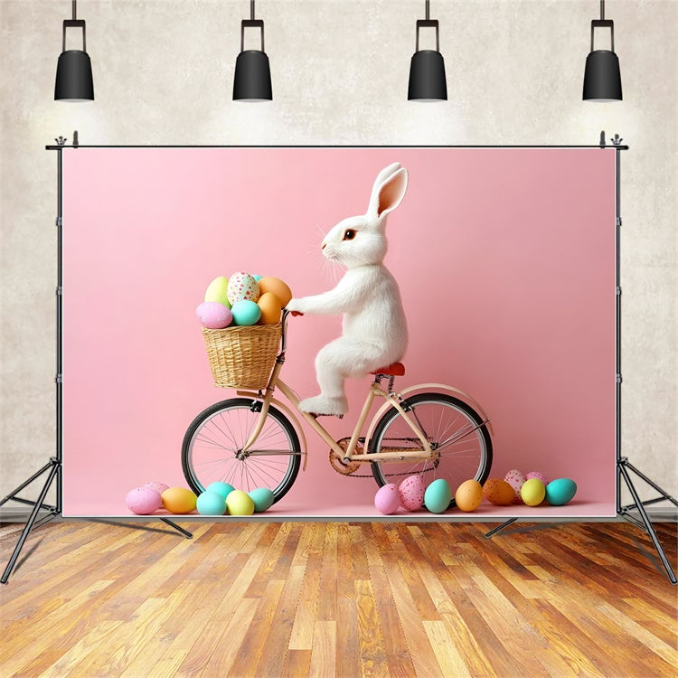 Easter Photo Backdrop Adorable Bunny Bicycle Ride Backdrop UK CSH2-87