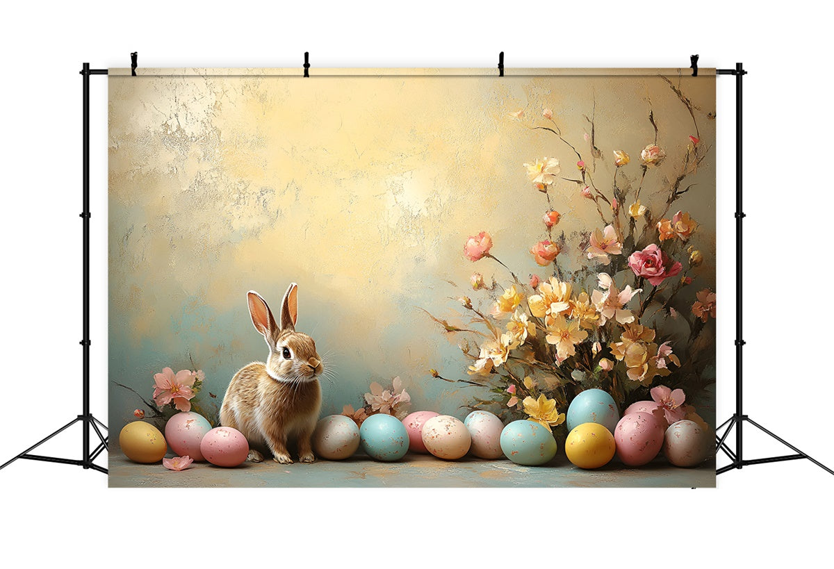 Easter Backdrops Photography Vintage Bunny Floral Egg Backdrop UK CSH2-89