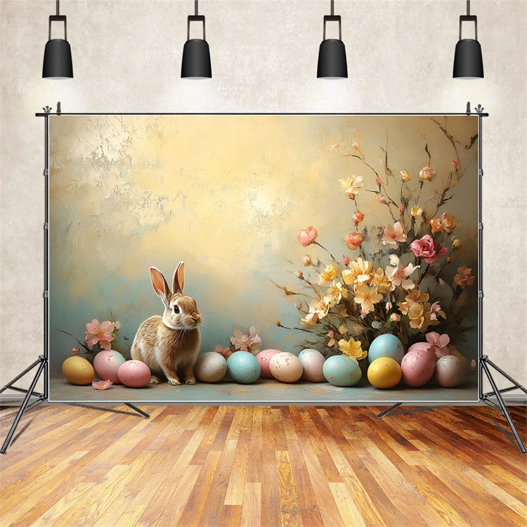 Easter Backdrops Photography Vintage Bunny Floral Egg Backdrop UK CSH2-89